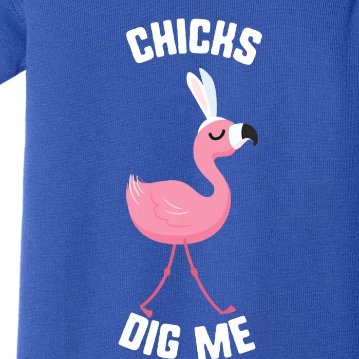 Easter Chicks Dig Me Flamingo Bunny Spring Egg Gift Baby Bodysuit