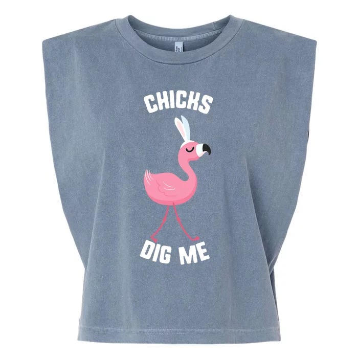 Easter Chicks Dig Me Flamingo Bunny Spring Egg Gift Garment-Dyed Women's Muscle Tee