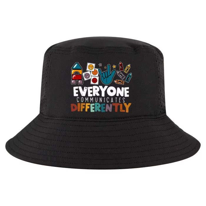 Everyone Communicate Differently Autism Awareness Day Cool Comfort Performance Bucket Hat