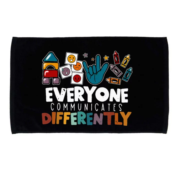 Everyone Communicate Differently Autism Awareness Day Microfiber Hand Towel