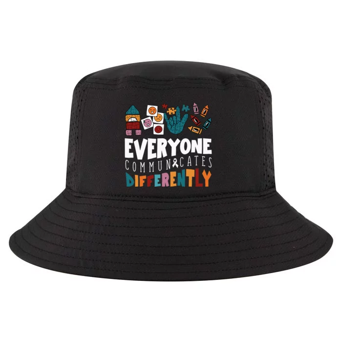 Everyone Communicates Differently Special Education Autism Cool Comfort Performance Bucket Hat