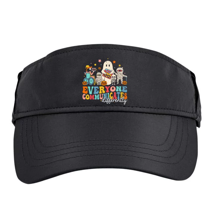 Everyone Communicates Differently Halloween Slp Sped Teacher Adult Drive Performance Visor