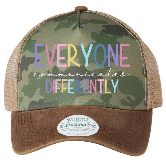 Everyone Communicates Differently Colorful Legacy Tie Dye Trucker Hat