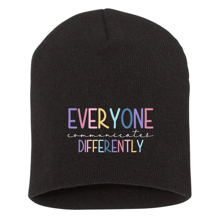 Everyone Communicates Differently Colorful Short Acrylic Beanie