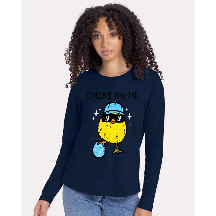 Easter Chicks Dig Me Cute Boy Teens Womens Cotton Relaxed Long Sleeve T-Shirt