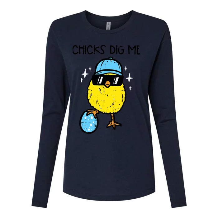 Easter Chicks Dig Me Cute Boy Teens Womens Cotton Relaxed Long Sleeve T-Shirt