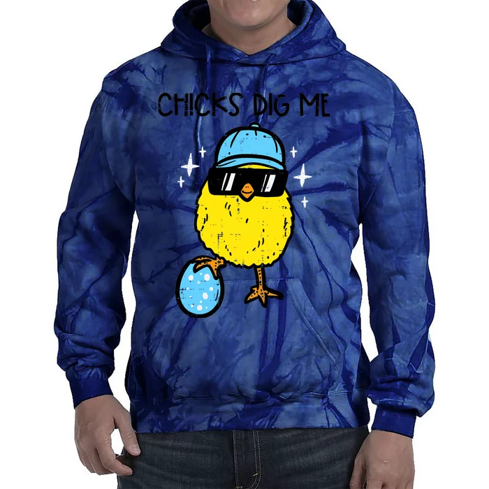 Easter Chicks Dig Me Cute Boy Teens Tie Dye Hoodie