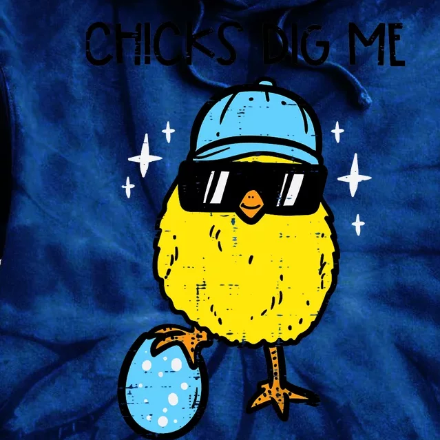 Easter Chicks Dig Me Cute Boy Teens Tie Dye Hoodie