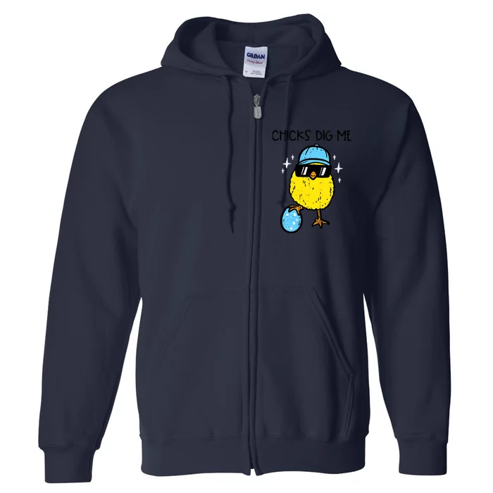 Easter Chicks Dig Me Cute Boy Teens Full Zip Hoodie