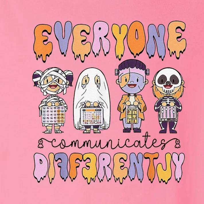 Everyone Communicate Differently Speech Therapy Halloween Toddler Long Sleeve Shirt