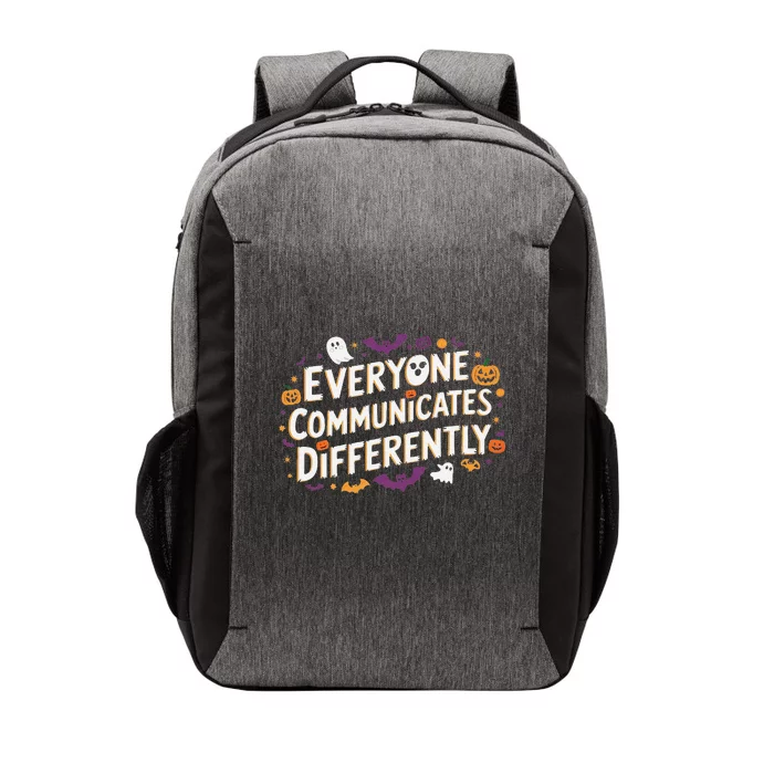 Everyone Communicates Differently Speech Therapy Halloween Vector Backpack