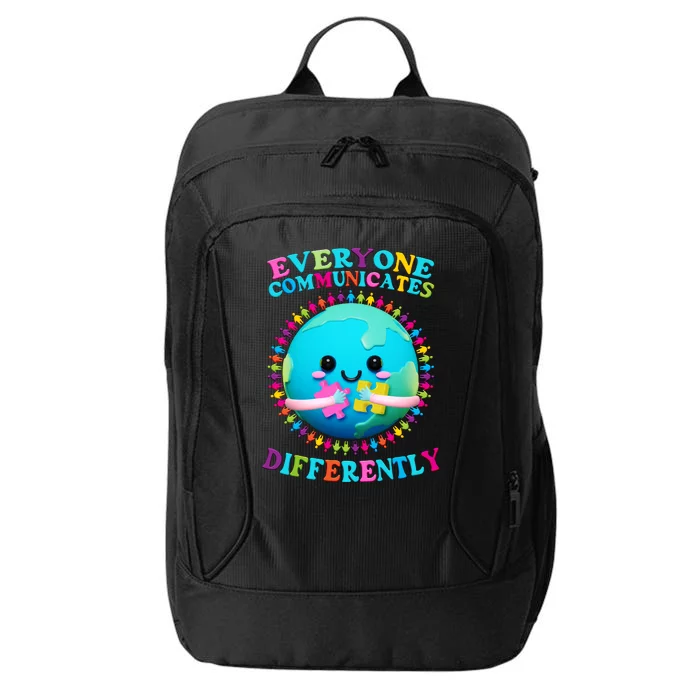 Everyone Communicated Differently Autism Awareness Acceptance City Backpack