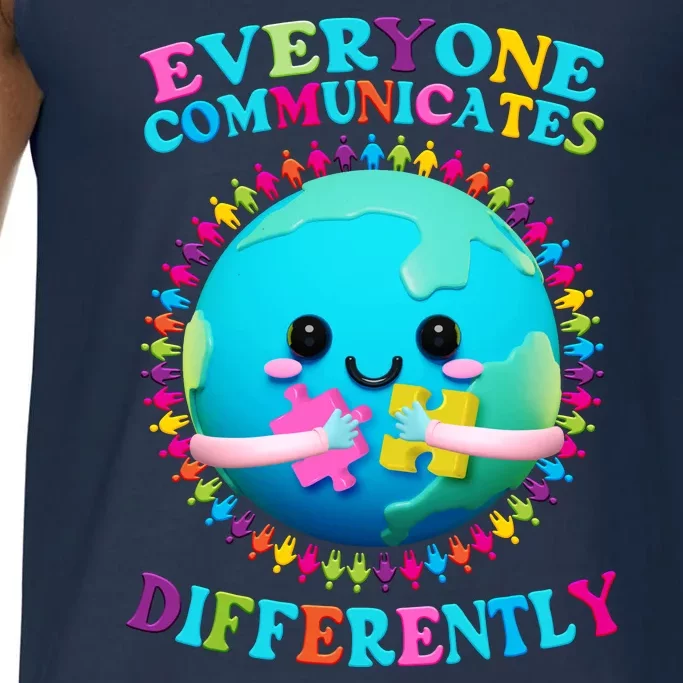 Everyone Communicated Differently Autism Awareness Acceptance Comfort Colors® Tank Top