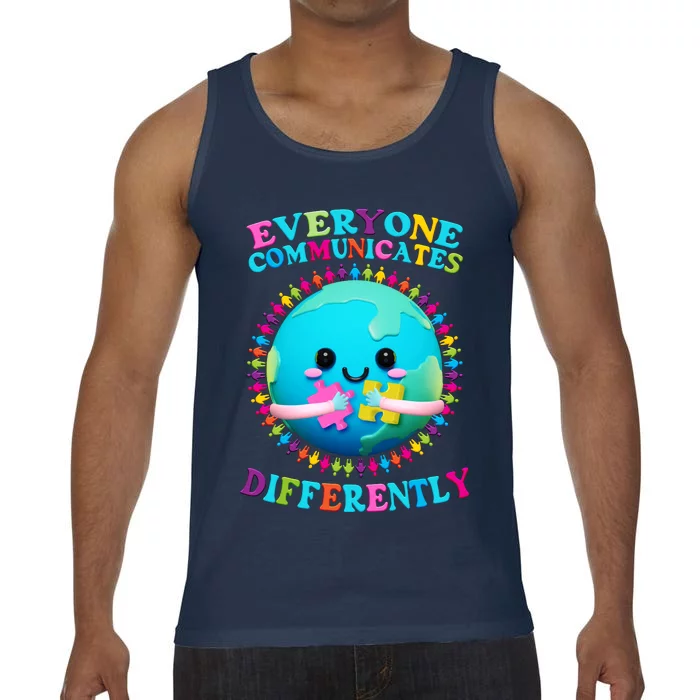 Everyone Communicated Differently Autism Awareness Acceptance Comfort Colors® Tank Top