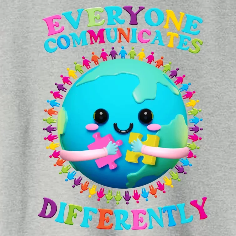 Everyone Communicated Differently Autism Awareness Acceptance Women's Crop Top Tee