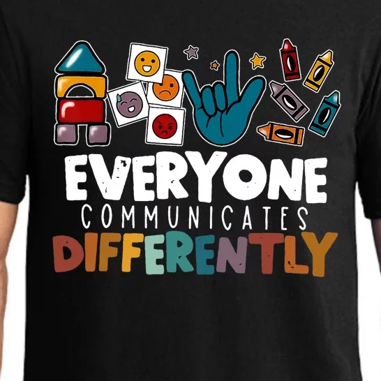 Everyone Communicate Differently Autism Awareness Day Pajama Set