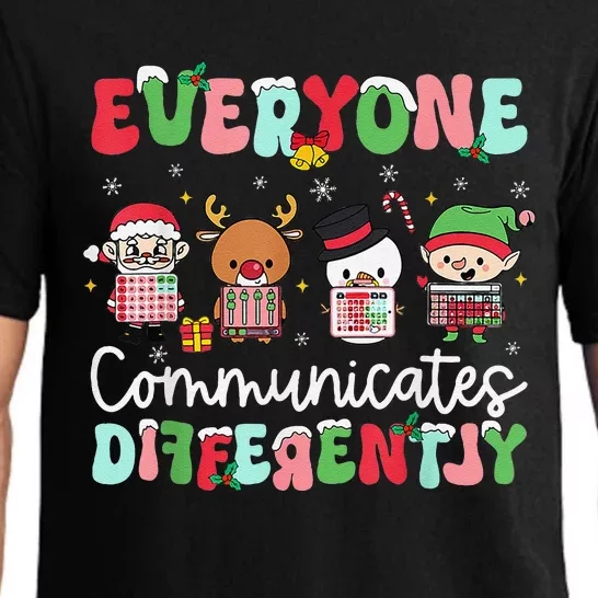 Everyone Communicate Differently Speech Therapy Christmas Pajama Set