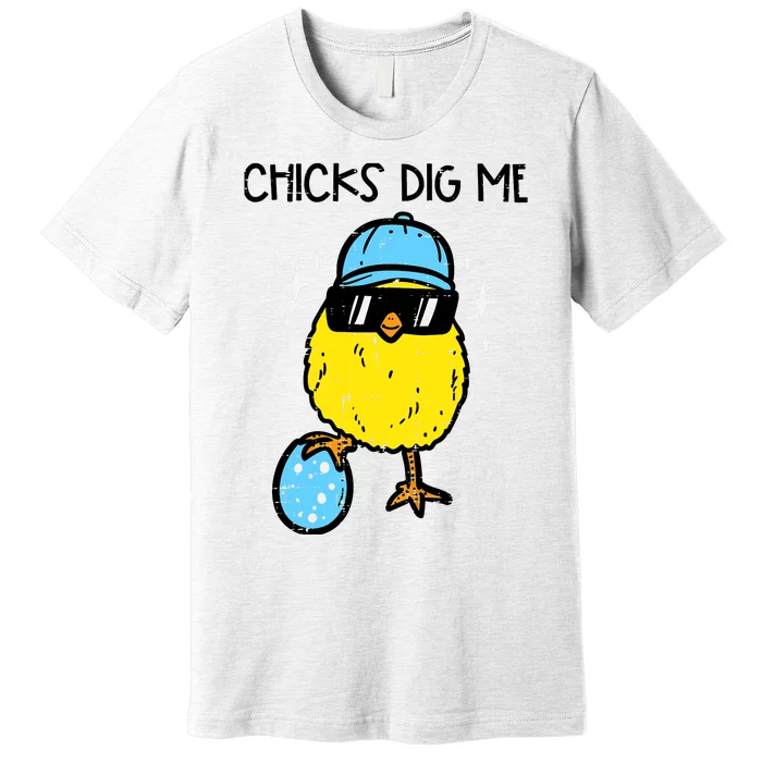 Easter Chicks Dig Me Cute Boy Teens Premium T-Shirt