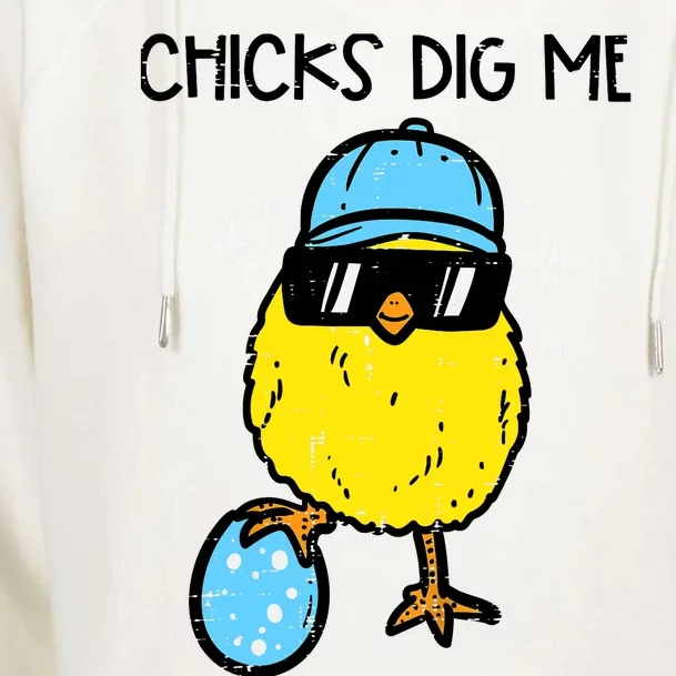 Easter Chicks Dig Me Cute Boy Teens Womens Funnel Neck Pullover Hood