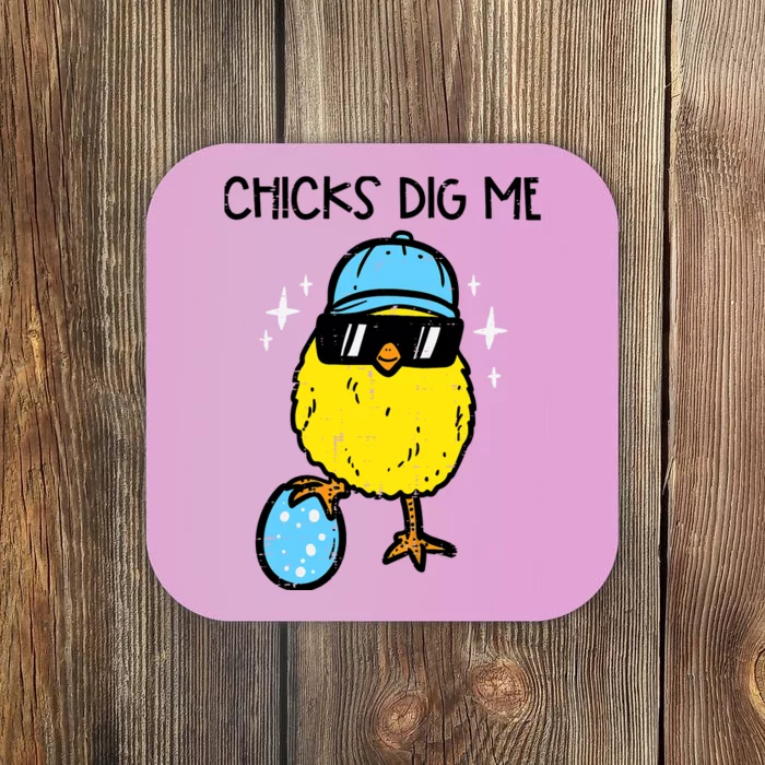 Easter Chicks Dig Me Cute Boy Teens Coaster