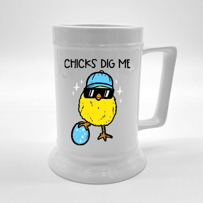 Easter Chicks Dig Me Cute Boy Teens Front & Back Beer Stein