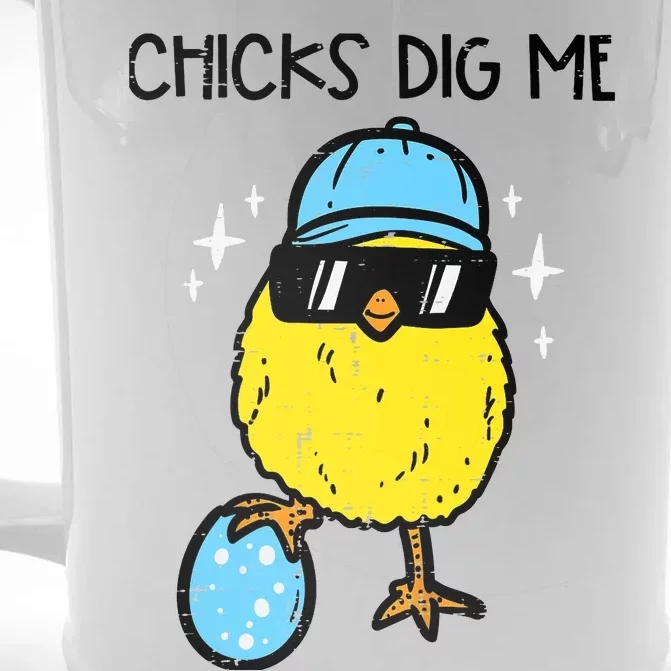 Easter Chicks Dig Me Cute Boy Teens Front & Back Beer Stein