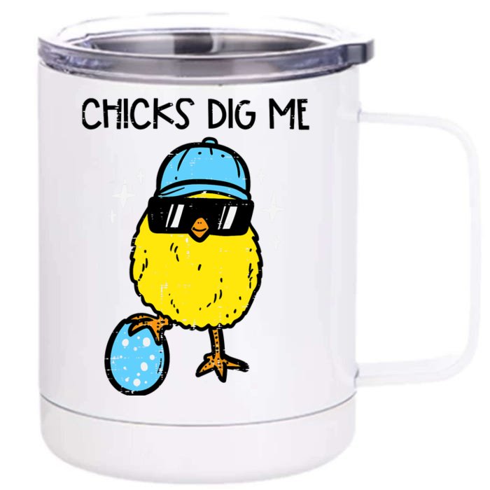 Easter Chicks Dig Me Cute Boy Teens Front & Back 12oz Stainless Steel Tumbler Cup