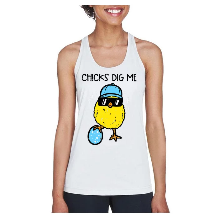 Easter Chicks Dig Me Cute Boy Teens Women's Racerback Tank