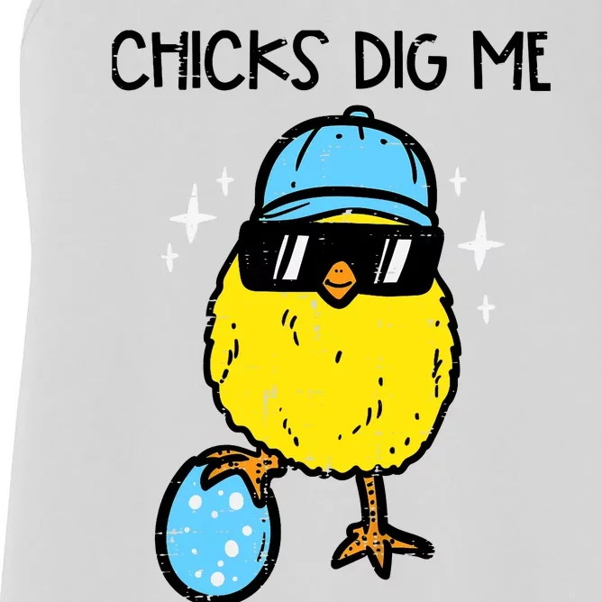 Easter Chicks Dig Me Cute Boy Teens Women's Racerback Tank