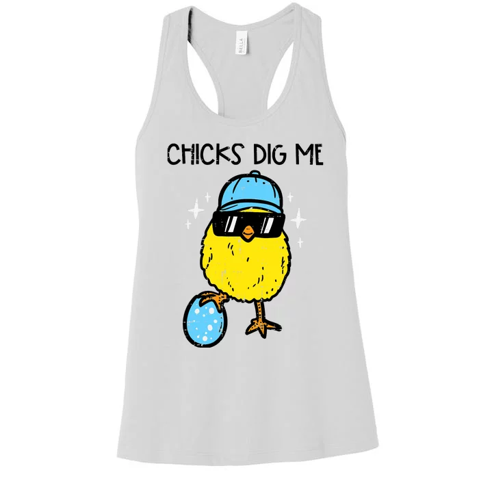 Easter Chicks Dig Me Cute Boy Teens Women's Racerback Tank