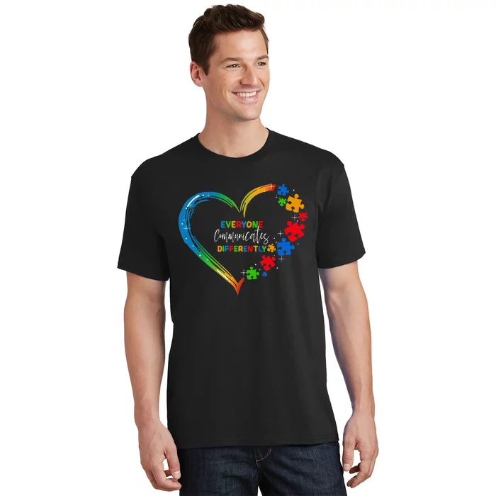 Everyone Communicates Differently Autism Support T-Shirt