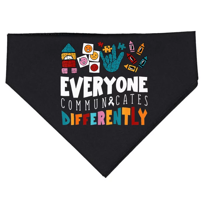 Everyone Communicates Differently Special Education Autism USA-Made Doggie Bandana