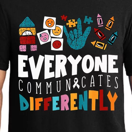 Everyone Communicates Differently Special Education Autism Pajama Set