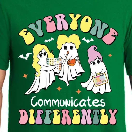 Everyone Communicates Differently Halloween Autism Teacher Pajama Set