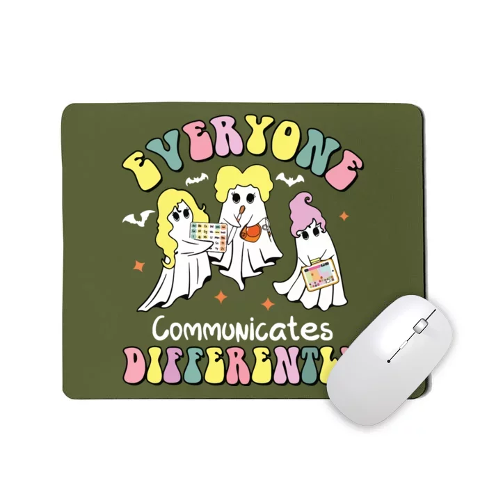 Everyone Communicates Differently Halloween Autism Teacher Mousepad