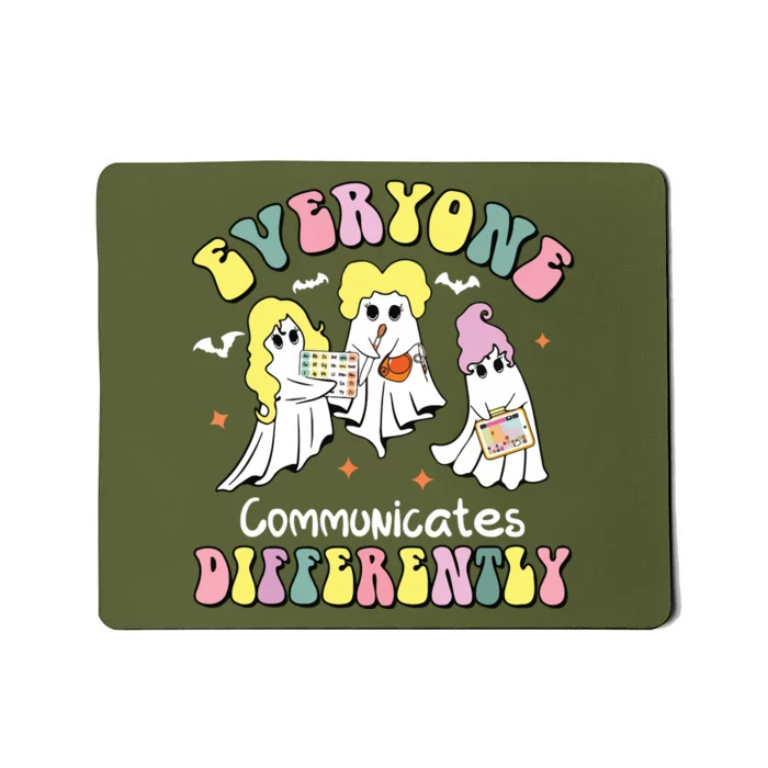 Everyone Communicates Differently Halloween Autism Teacher Mousepad