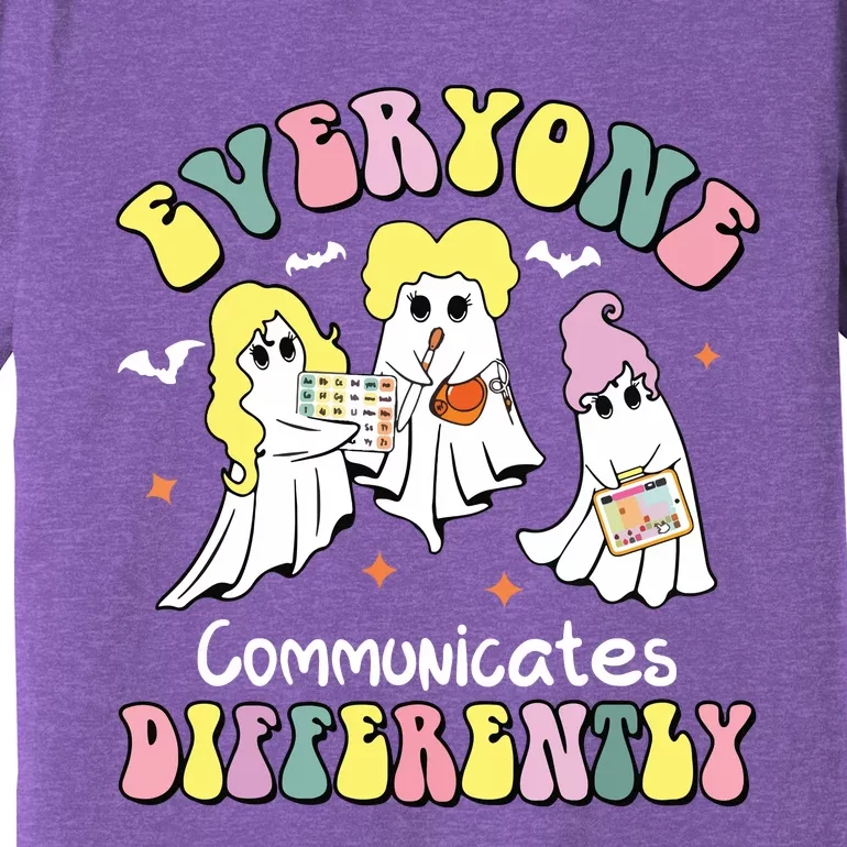 Everyone Communicates Differently Halloween Autism Teacher Premium T-Shirt