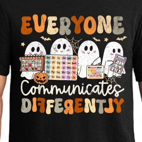 Everyone Communicates Differently Halloween Slp Sped Teacher Pajama Set