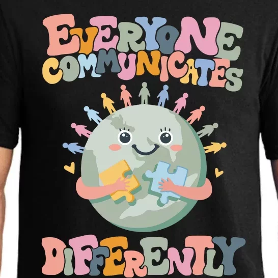 Everyone Communicates Differently Autism Awarenes Pajama Set