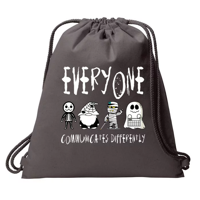 Everyone Communicates Differently Sped Teacher Halloween Drawstring Bag