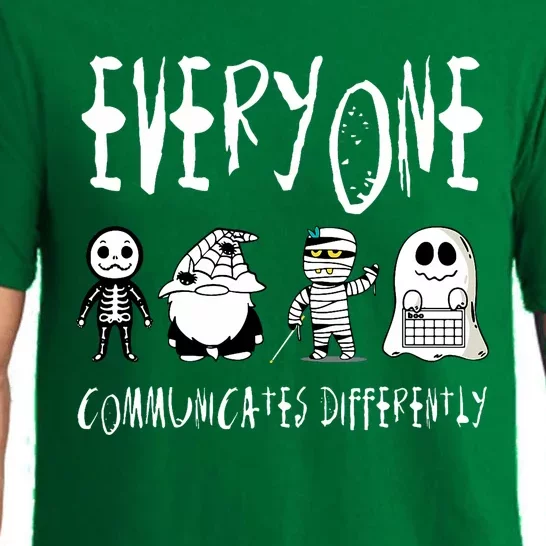 Everyone Communicates Differently Sped Teacher Halloween Pajama Set