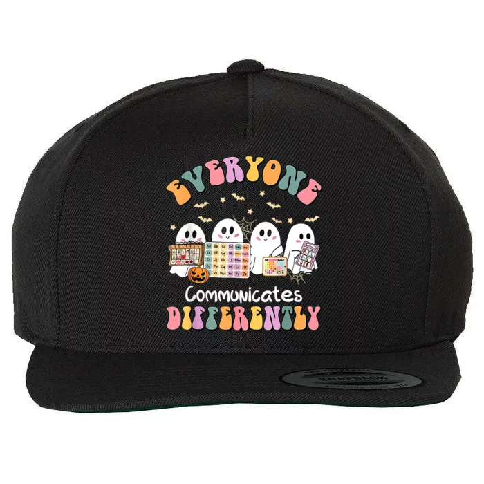 Everyone Communicates Differently Speech Therapy Halloween Wool Snapback Cap