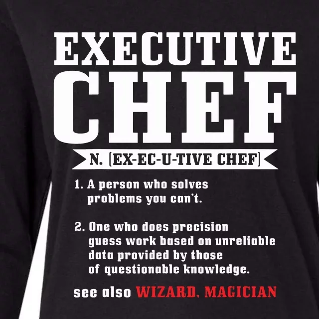 Executive Chef Definition Funny Chef Cook Cooking Womens Cotton Relaxed Long Sleeve T-Shirt