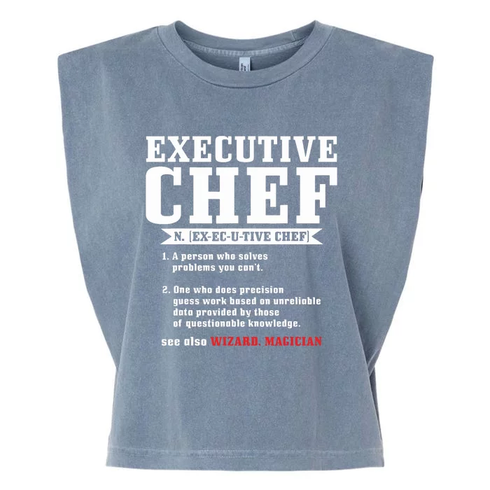 Executive Chef Definition Funny Chef Cook Cooking Garment-Dyed Women's Muscle Tee