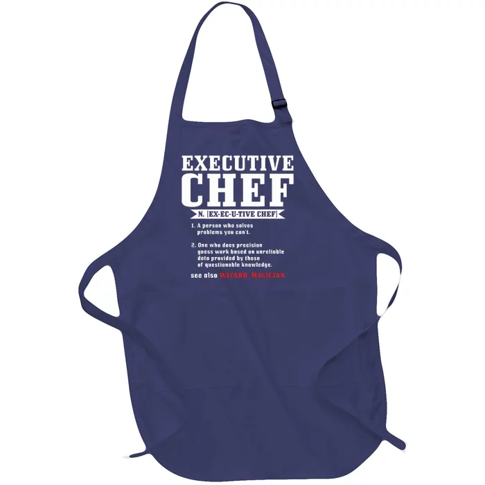 Executive Chef Definition Funny Chef Cook Cooking Full-Length Apron With Pocket