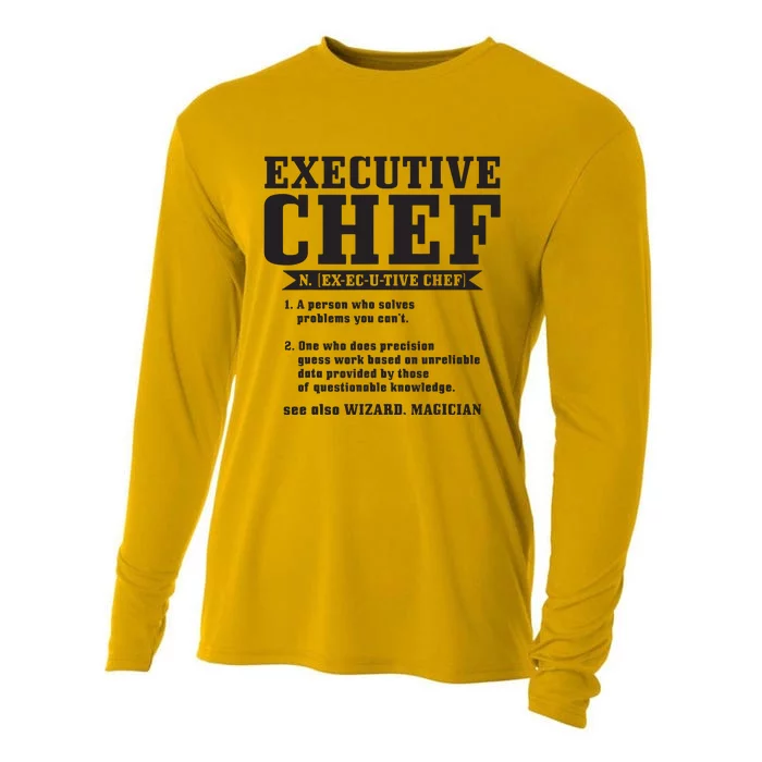 Executive Chef Definition Funny Chef Cook Cooking Cooling Performance Long Sleeve Crew