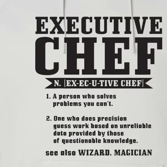 Executive Chef Definition Funny Chef Cook Cooking Performance Fleece Hoodie