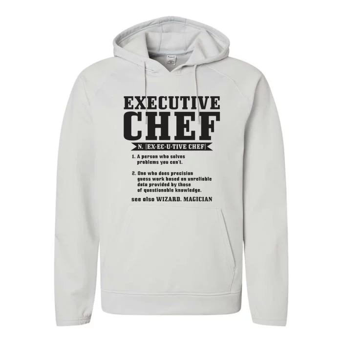 Executive Chef Definition Funny Chef Cook Cooking Performance Fleece Hoodie