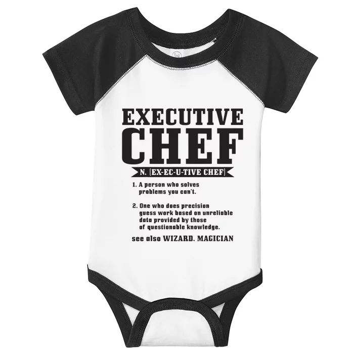 Executive Chef Definition Funny Chef Cook Cooking Infant Baby Jersey Bodysuit