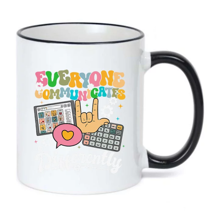 Everyone Communicates Differently Teacher Day Black Color Changing Mug